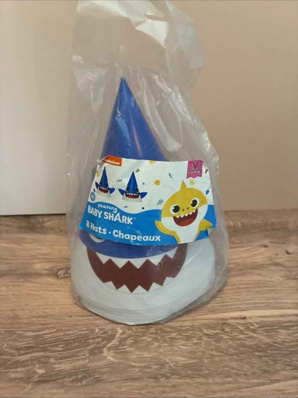Baby Shark Birthday Party Hats 8 Count Kids Blue Cone Hats 2020 New Sealed